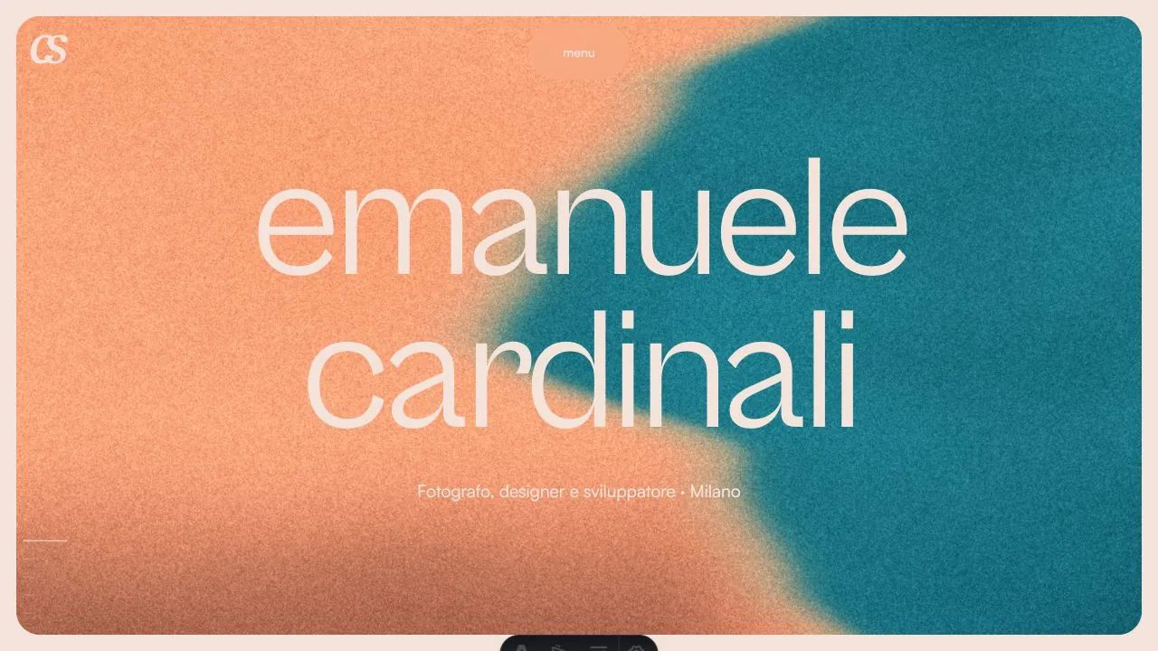 Cardinali Studio: homepage tra fotografia, design e codice