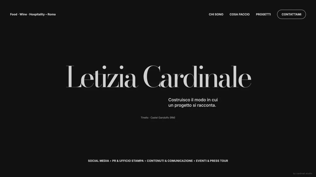 Letizia Cardinale: homepage online · 19 ottobre 2026