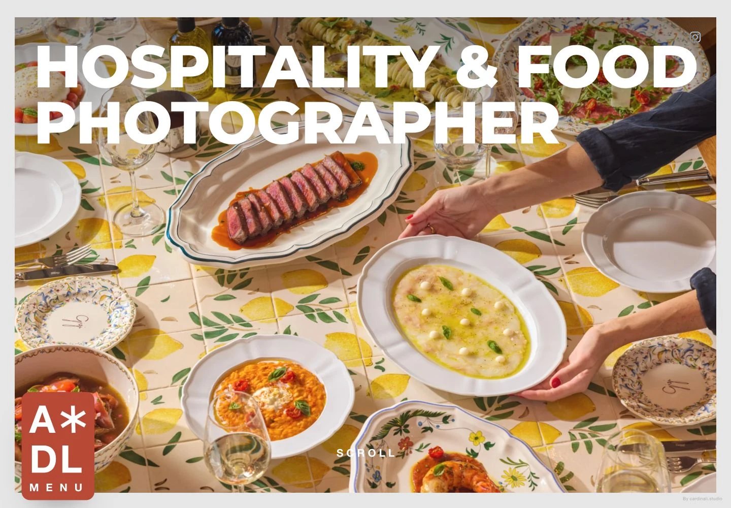 Andrea Di Lorenzo: homepage desktop con fotografia hospitality e food