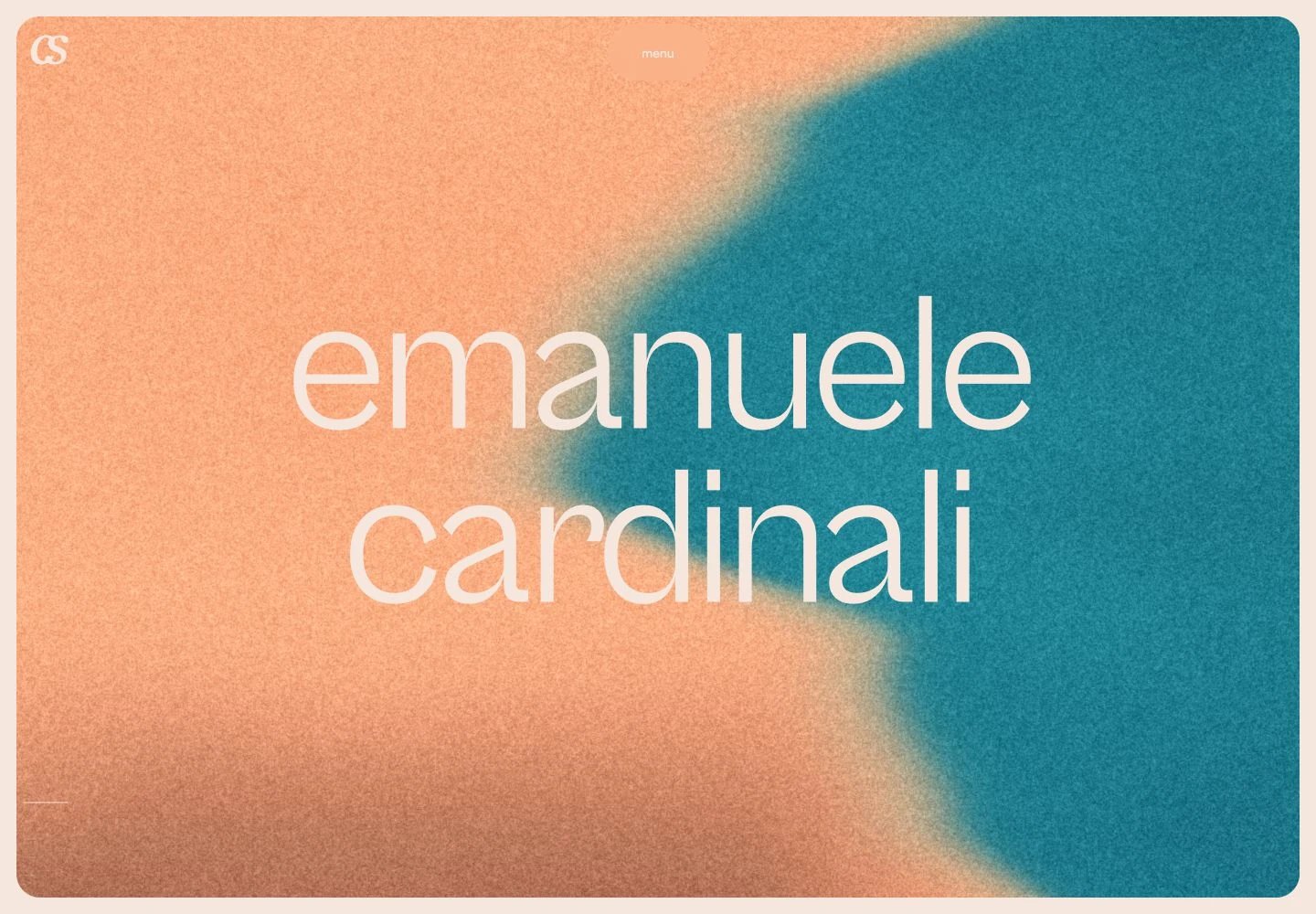 Cardinali Studio: homepage desktop con campo colore e tipografia