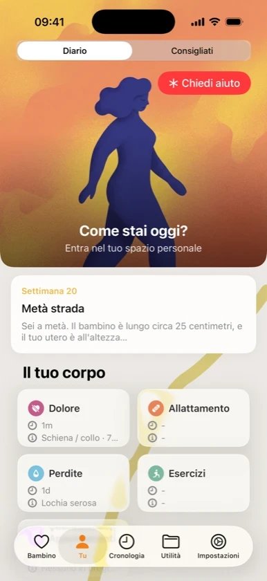 Ribbon Family: schermata iPhone del benessere della madre