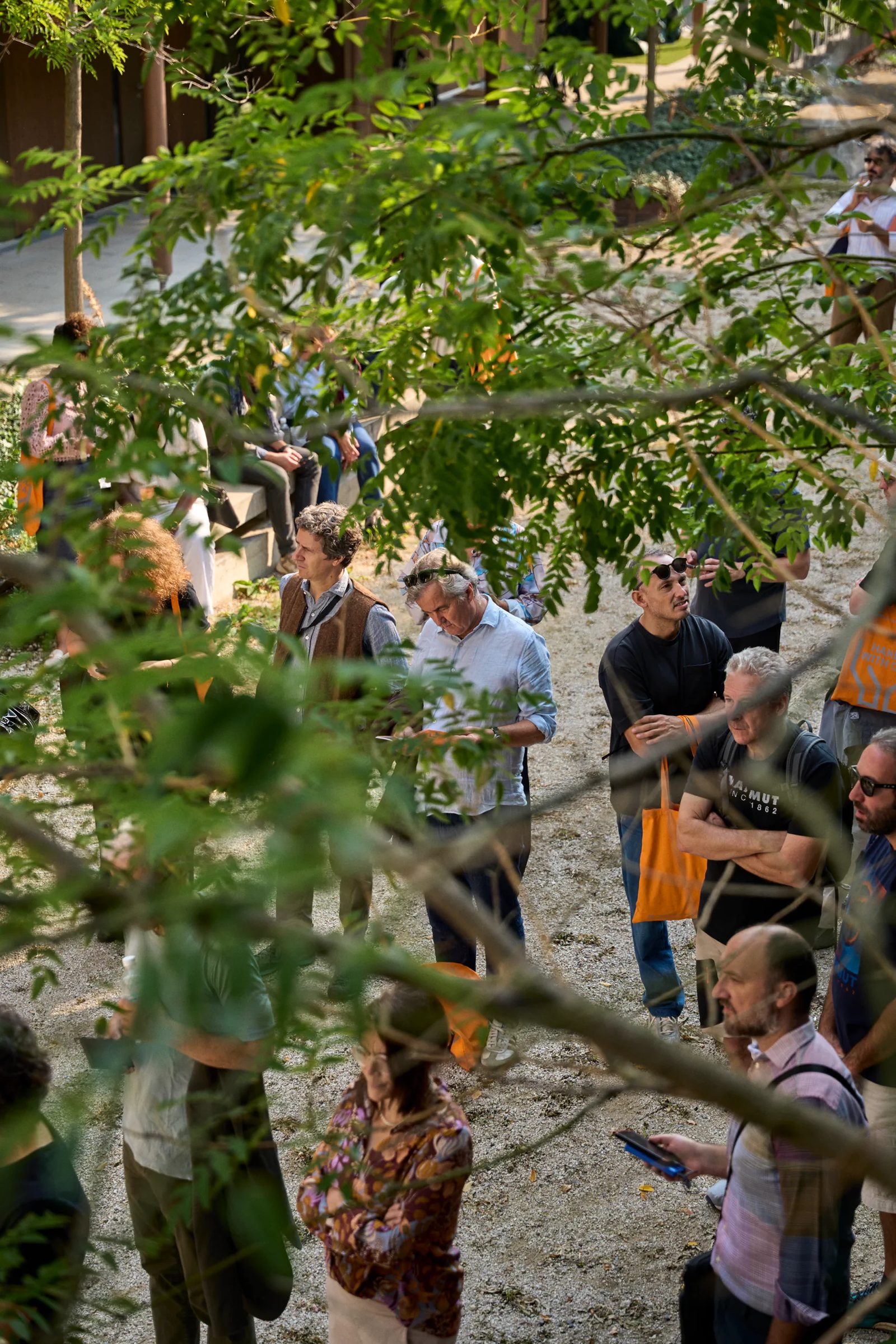 Partecipanti lungo un percorso nel verde