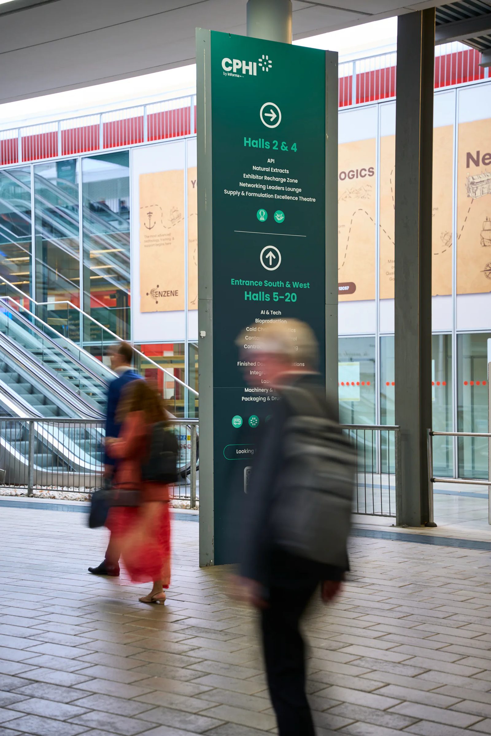 CPHI entrance and signage at Fiera Milano Rho