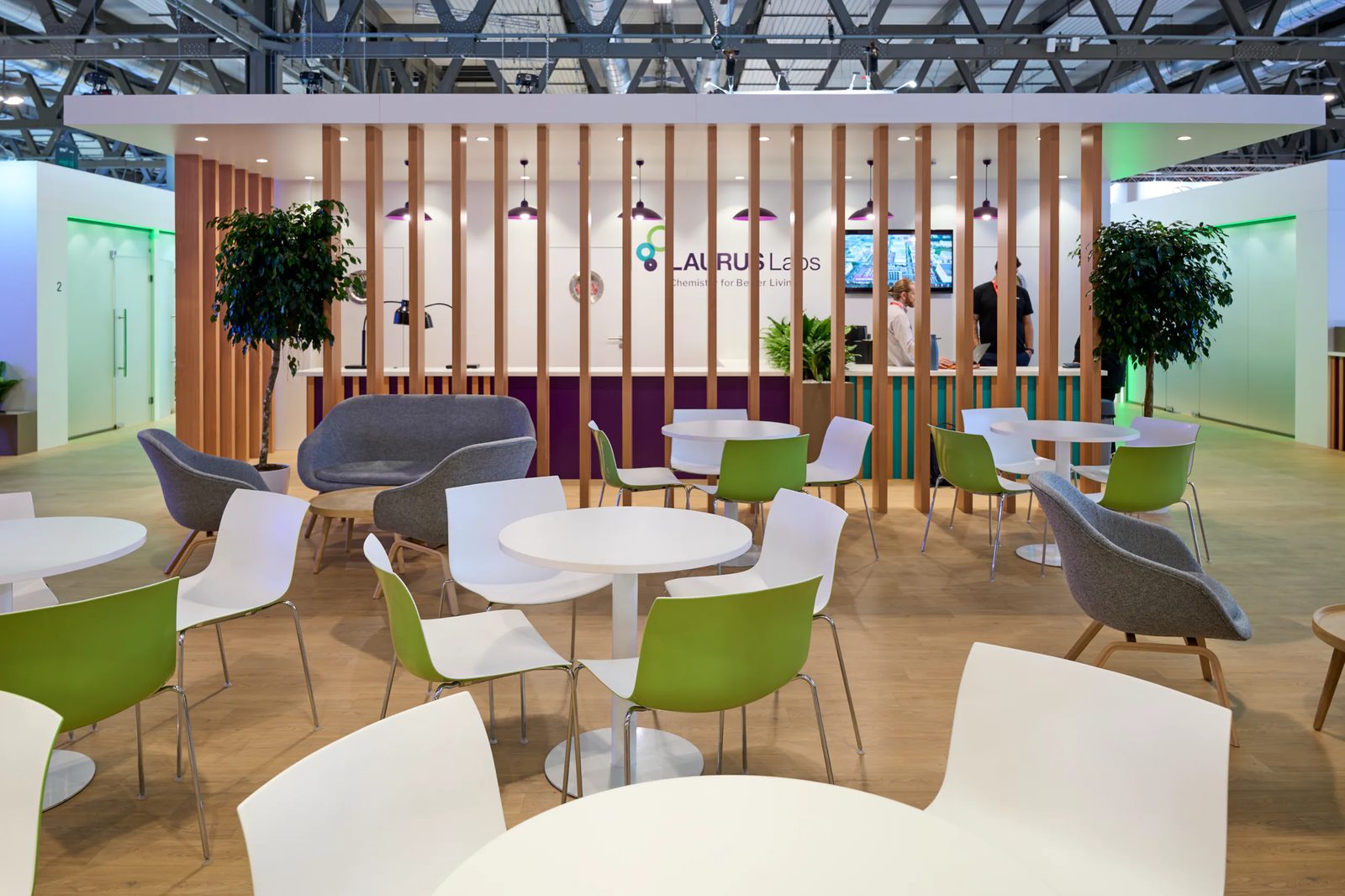 Laurus Labs stand furniture before the meetings