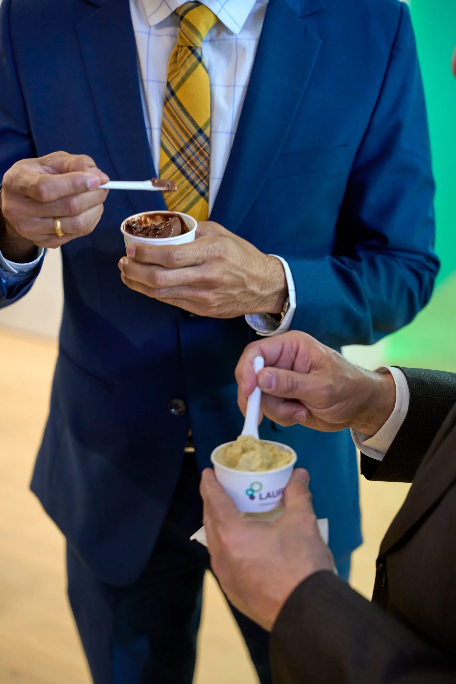 Detail of a break between exhibition meetings