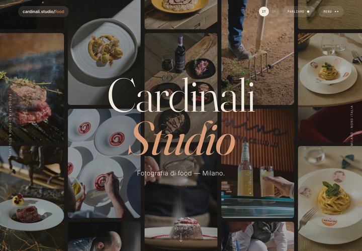Cardinali Studio: hero desktop della fotografia food