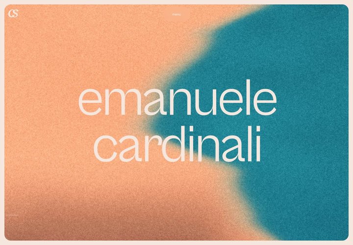 Cardinali Studio: homepage desktop con campo colore e tipografia
